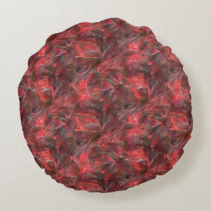 Coussins Ronds Léger relief en texture plastifiée de cire rouge