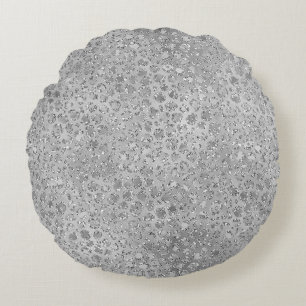 Coussins Ronds Leopard argenté gris Meow Kitty Cat