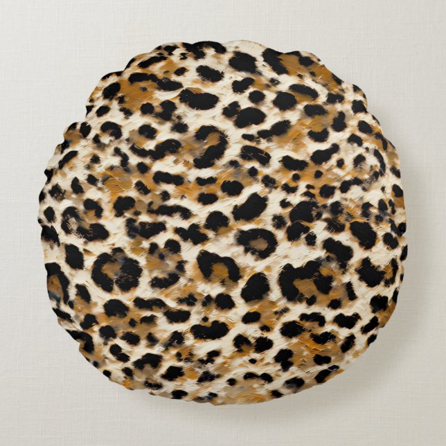 Coussins Ronds Leopard peint (Devant)