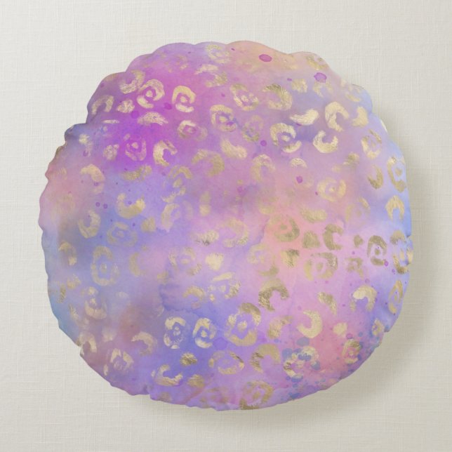 Coussins Ronds Leopard Peinture série Design 8 Pouf (Devant)