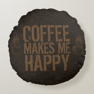 Coussins Ronds Les Amoureux du Café Me Rendent Heureux