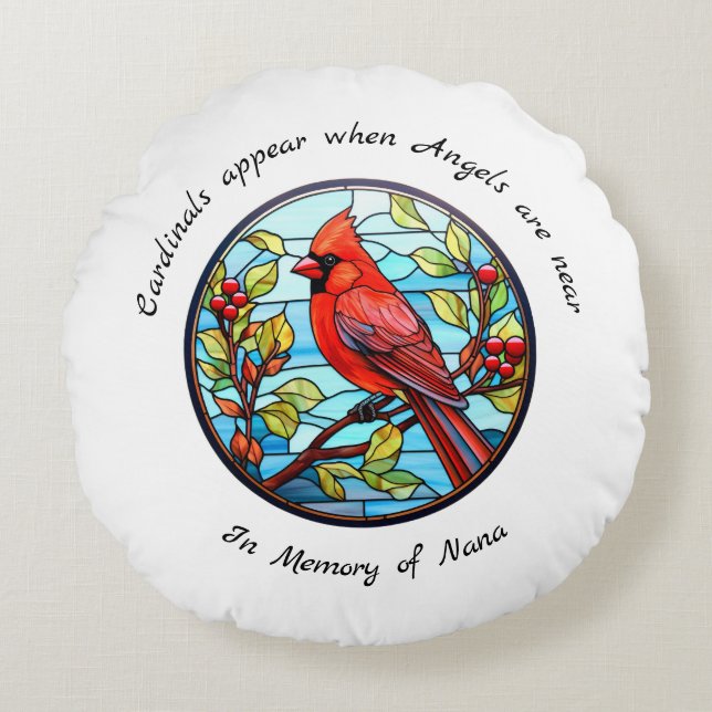 Coussins Ronds Les cardinaux apparaissent quand les anges approch (Devant)