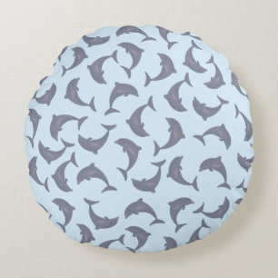 Coussins Ronds Les dauphins dans le Motif marin