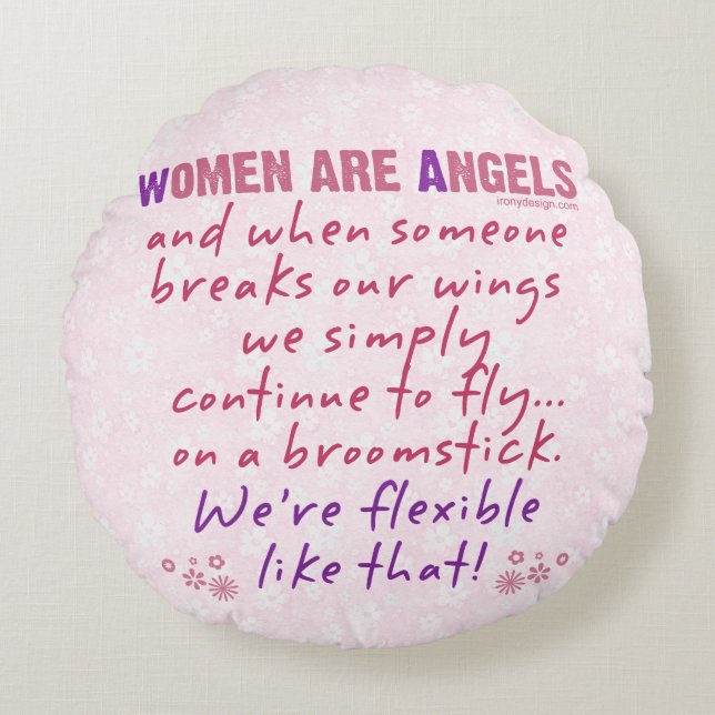 Coussins Ronds Les femmes sont des anges (Devant)