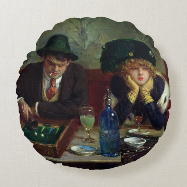 Coussins Ronds Les joueurs de backgammon (Devant)