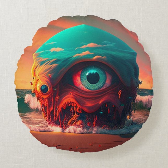 Coussins Ronds Les yeux sanglants (Devant)
