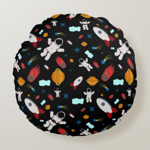 Coussins Ronds L'espace extra-atmosphérique pour enfants et Motif