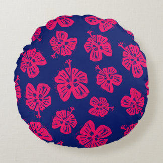 Coussins Ronds L'hibiscus tropical pour un peu de paradis chez so