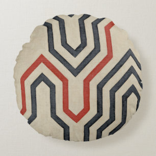 Coussins Ronds Lignes graphiques oranges et bleues