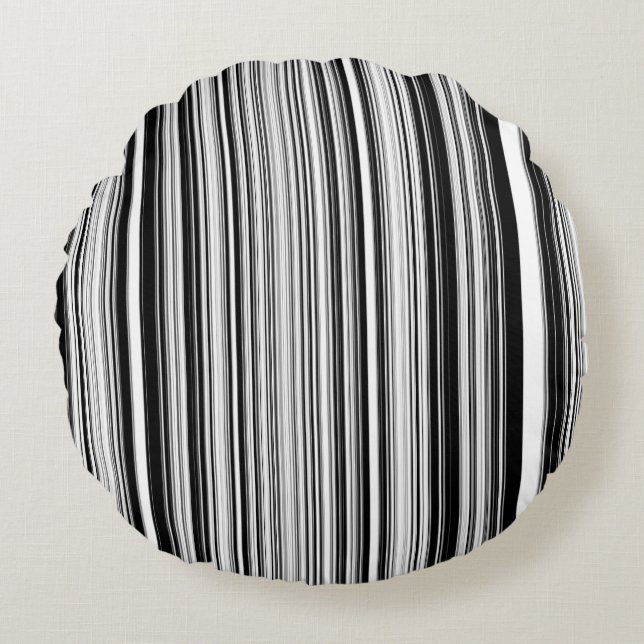 Coussins Ronds Lignes noires et blanches (Devant)