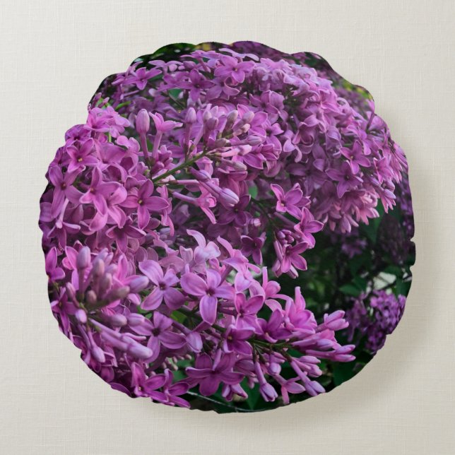 Coussins Ronds lilas rose violet | photo florale rose romantique (Devant)