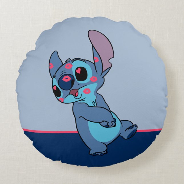 Coussins Ronds Lilo & Stitch | Stitch Valentine Kisses (Devant)