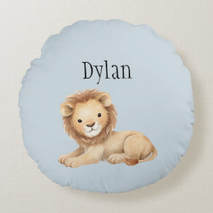Coussins Ronds Lion Sucré Bleu