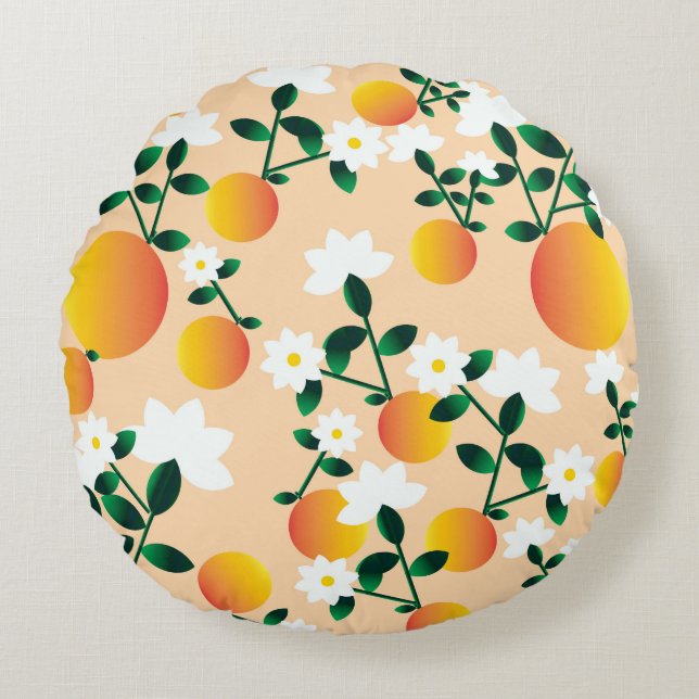 Coussins Ronds Little Cutie Orange Motif (Devant)