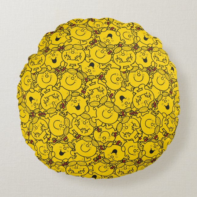Coussins Ronds Little Miss Sunshine | Motif de sourires jaunes am (Devant)