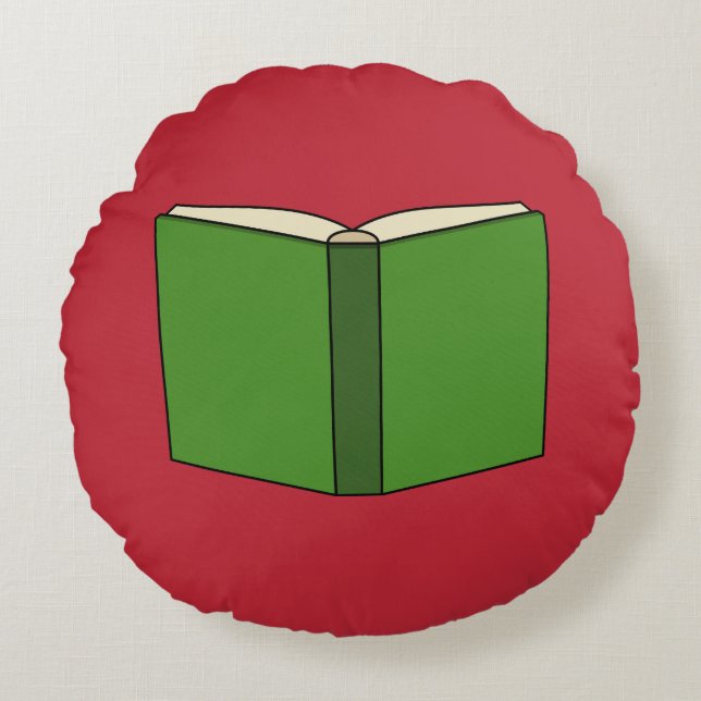 Coussins Ronds Livre vert de dessin (Devant)