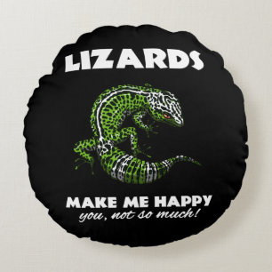 Coussins Ronds Lizards Me Rendre Heureux Gecko Reptile