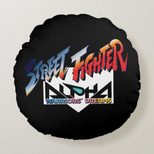 Coussins Ronds Logo d'alpha de Street Fighter