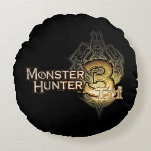 Coussins Ronds Logo de chasseur de monstre tri