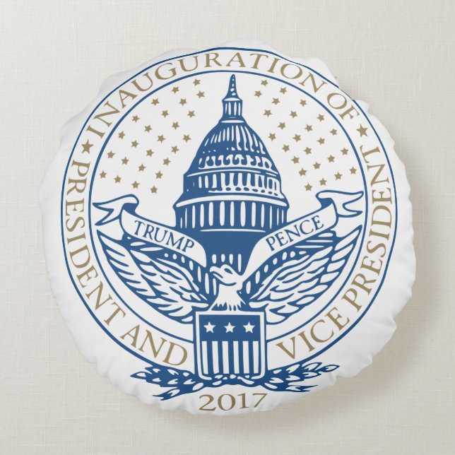 Coussins Ronds Logo de Trump Pence 2017 pour l'investiture présid (Dos)