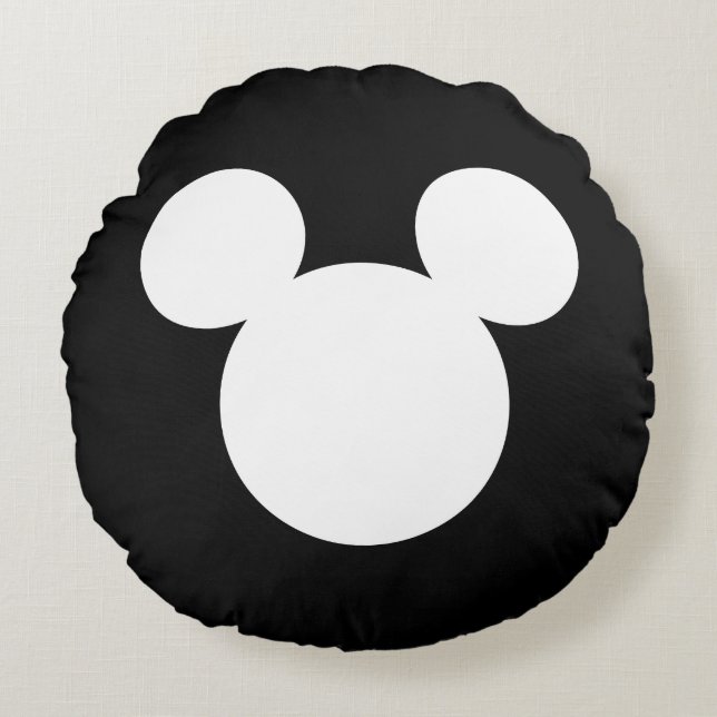 Coussins Ronds Logo Disney | Silhouette Mickey (Devant)
