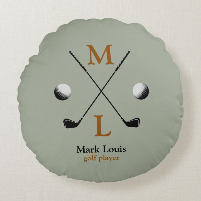 Coussins Ronds logo monogramme golf (Devant)