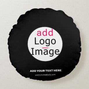 Coussins Ronds Logo personnalisé Extravagant Business Chic Noir