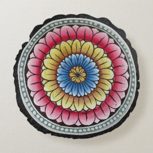 Coussins Ronds Lotus Mandala