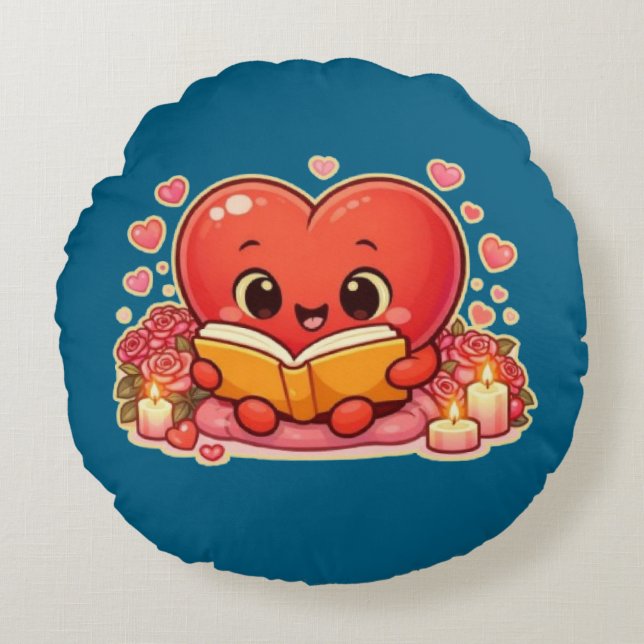 Coussins Ronds Love Stories Begin Within the Heart (Devant)