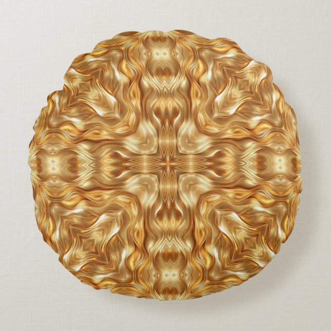 Coussins Ronds Lovely golden abstract pattern (Devant)