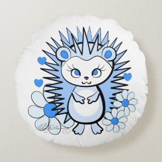 Coussins Ronds Lt Girly mignon Blue de hérisson