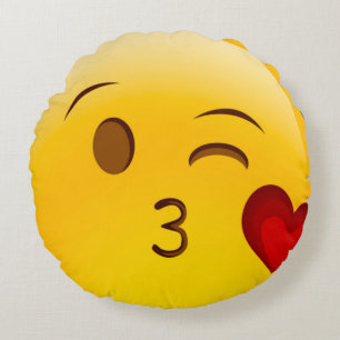 Coussins Ronds Lucky Kiss Emoji