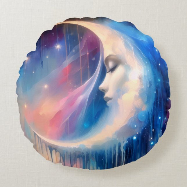Coussins Ronds Lune de fusion Oreiller (Devant)