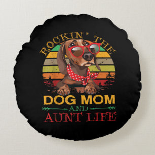 Coussins Ronds Lunettes Dachshund Rockin Chien Maman Cadeau Pour