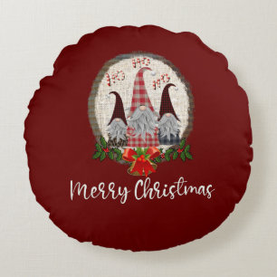 Coussins Ronds Lutins de Noël Rouges Tendances