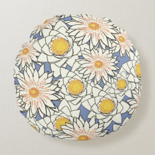 Coussins Ronds Lys de lotus motifs à fleurs