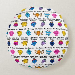 Coussins Ronds M. Men & Little Miss Noms de caractères
