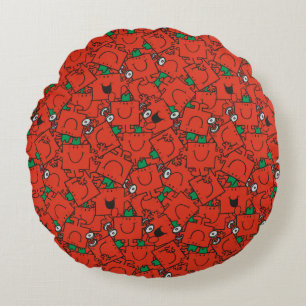 Coussins Ronds M. Strong Poids de levage Motif rouge et vert