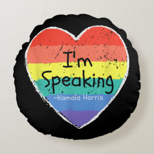 Coussins Ronds Madame la Vice-présidente Je parle Kamala Harris g