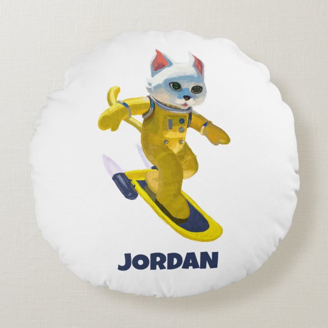 Coussins Ronds Magnet de skateboard personnalisé (Devant)