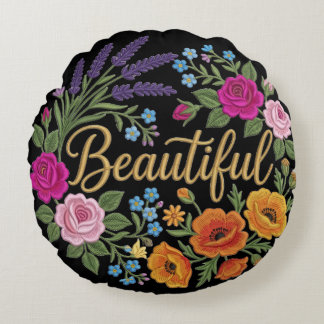 Coussins Ronds Magnifique bouquet de fleurs