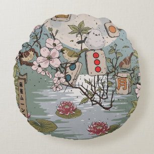 Coussins Ronds Mahjong Lever de Lune