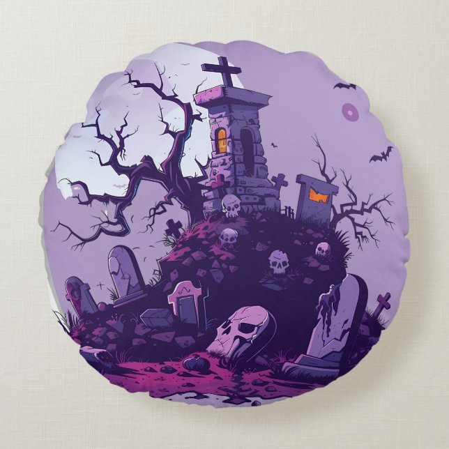 COUSSINS RONDS MAISON HALLOWEEN (Devant)