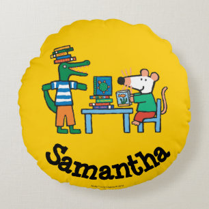 Coussins Ronds Maisy et les amis apprécient la bibliothèque