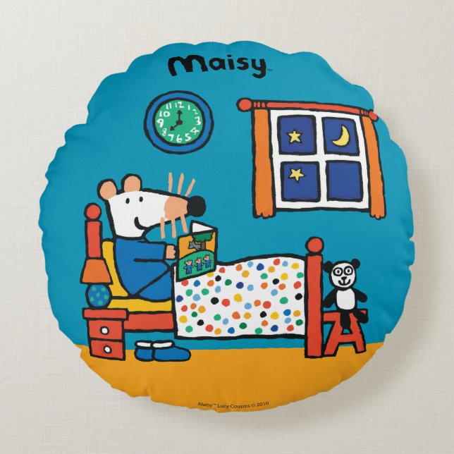 Coussins Ronds Maisy prête pour des pyjamas de bleu de lit (Devant)