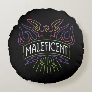 Coussins Ronds Maléfique   Logo du badge de néon
