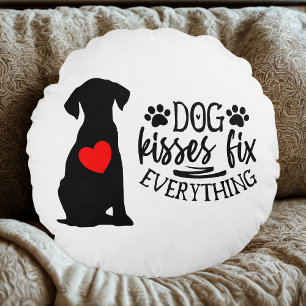 Coussins Ronds Maman de Chien Minimaliste – Cadeau pour Amateur d