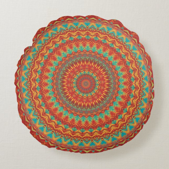 Coussins Ronds Mandala 48 (Devant)
