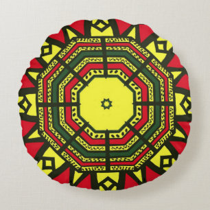 Coussins Ronds Mandala Afrocentrique