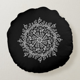 Coussins Ronds Mandala blanc